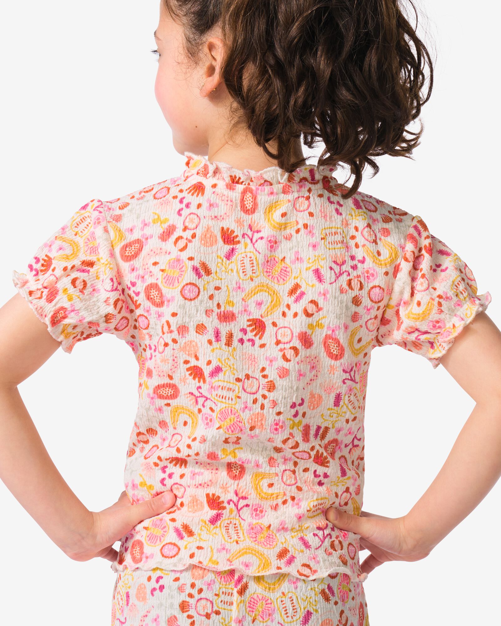 t-shirt enfant jersey fleurs &eacute;cru &eacute;cru - 30862267ECRU - HEMA