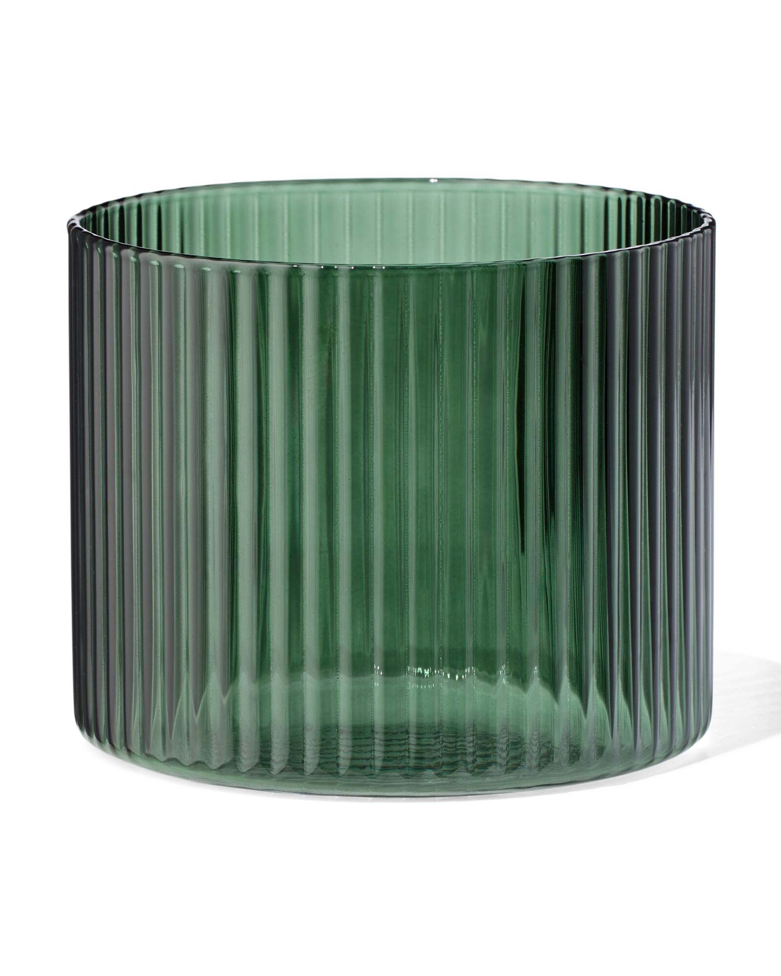 verre pour bougie parfum&eacute;e ⌀10x8,5cm nervur&eacute; vert fonc&eacute; - 13507525 - HEMA
