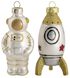 kersthangers glas astronaut raket - 25103512 - HEMA