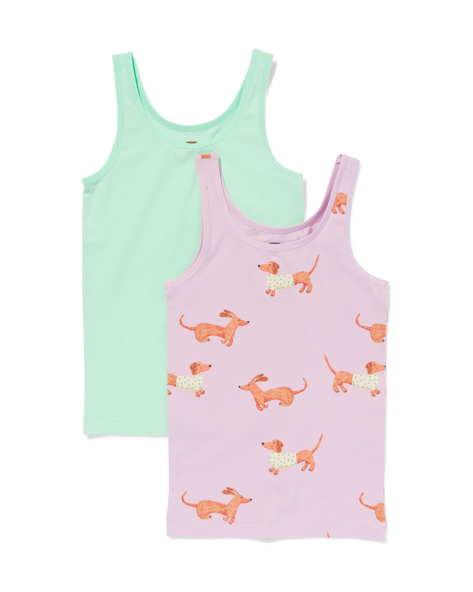 2er-Pack Kinder-Hemden, Baumwolle/Elasthan, Hunde lila - 19360060LILAC - HEMA