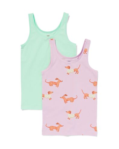2er-Pack Kinder-Hemden, Baumwolle/Elasthan, Hunde lila - 19360060LILAC - HEMA