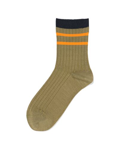 chaussettes femme c&ocirc;tel&eacute;es rayuress olive olive - 4280890OLIVE - HEMA