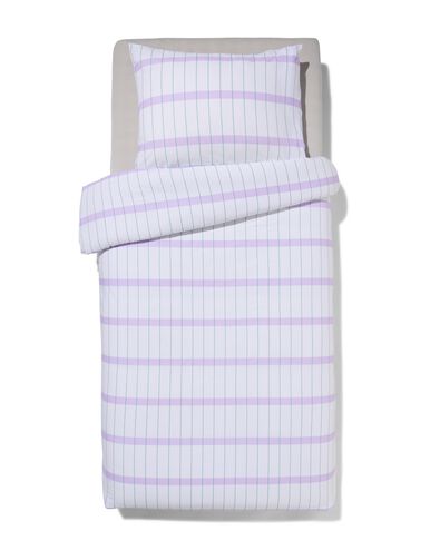 housse de couette en coton doux 140x200/220 blocs lilas - 5760134 - HEMA