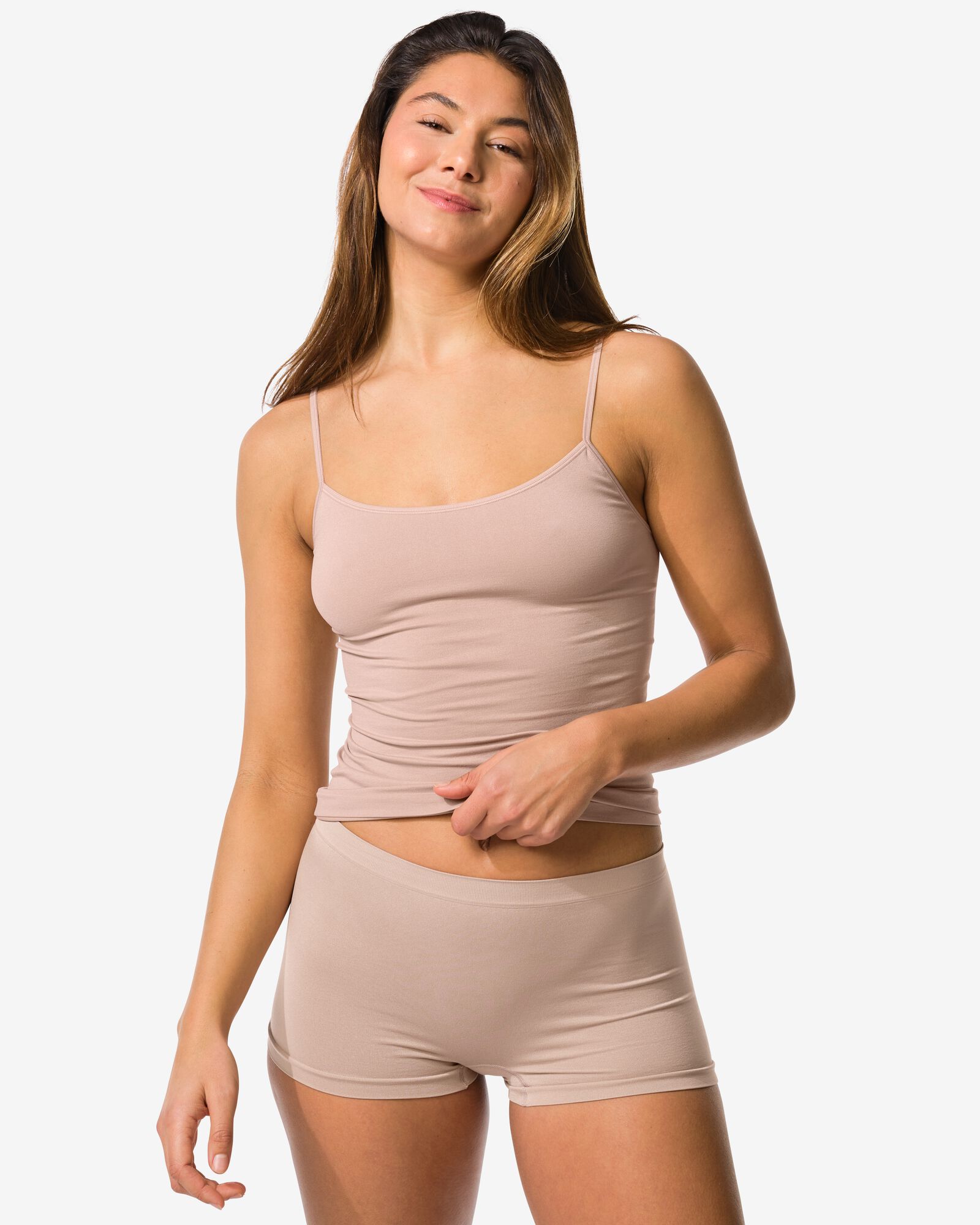 boxer femme sans couture microfibre beige - 19607650BEIGE - HEMA