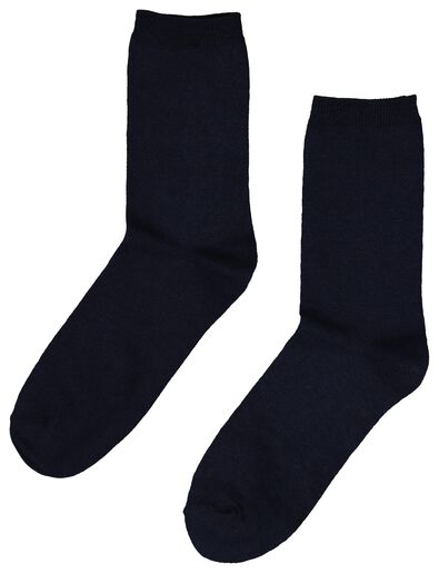 2 paires de chaussettes en laine pour femme bleu 39/42 - 4240192 - HEMA