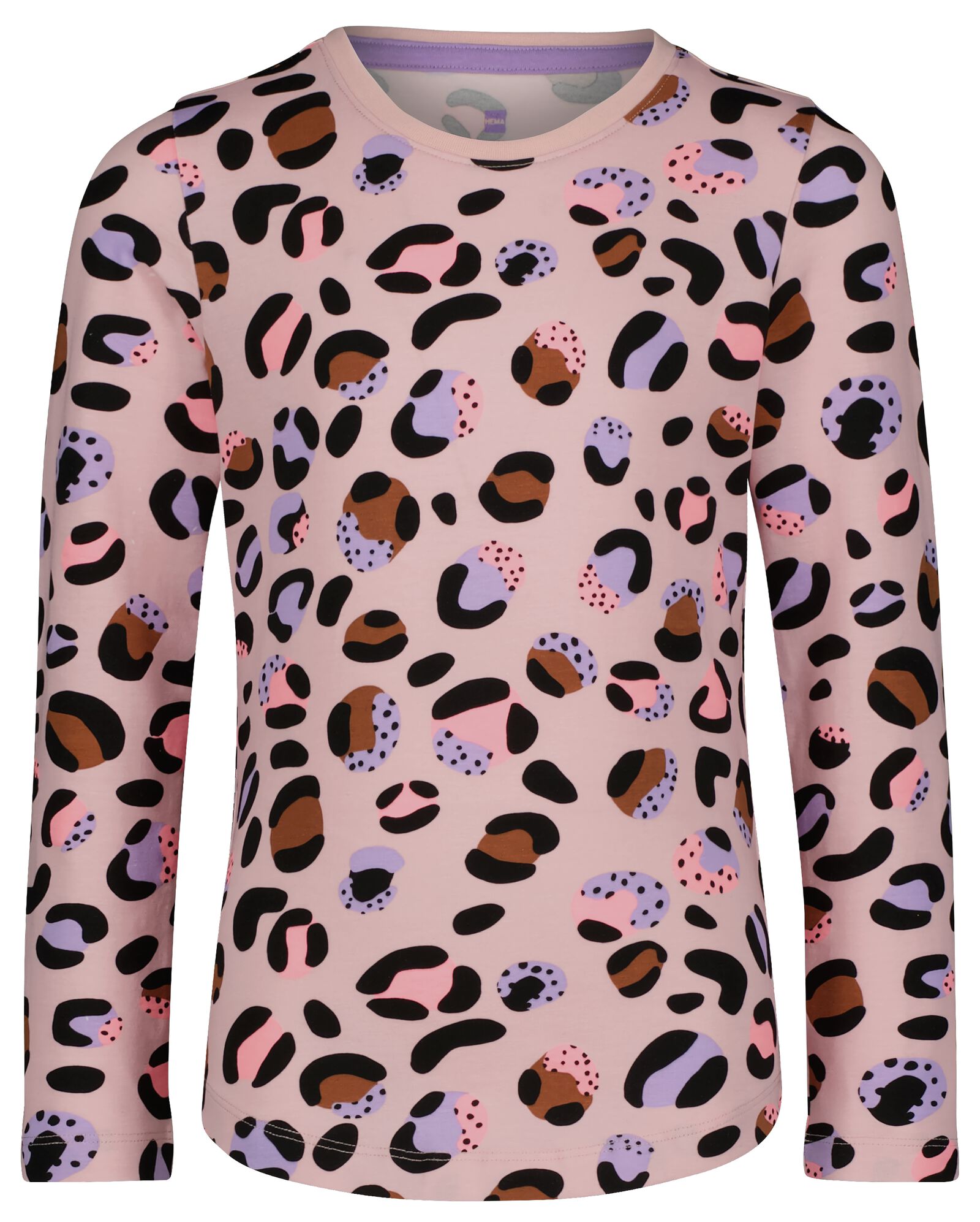 pyjama enfant coton/stretch léopard lichtroze 110/116 - 23094223 - HEMA
