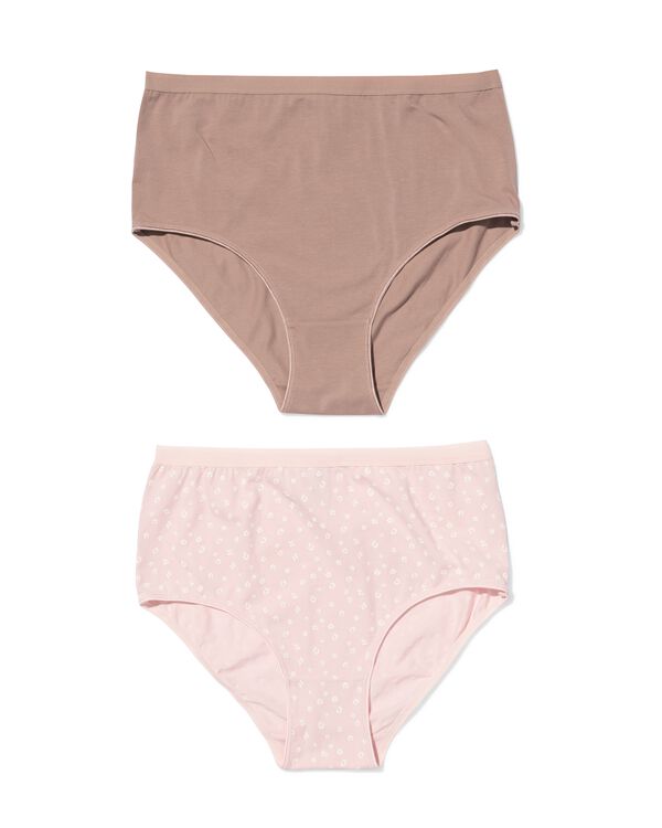 dames tailleslip katoen bloemen - 2 stuks lichtroze lichtroze - 19602244LIGHTPINK - HEMA