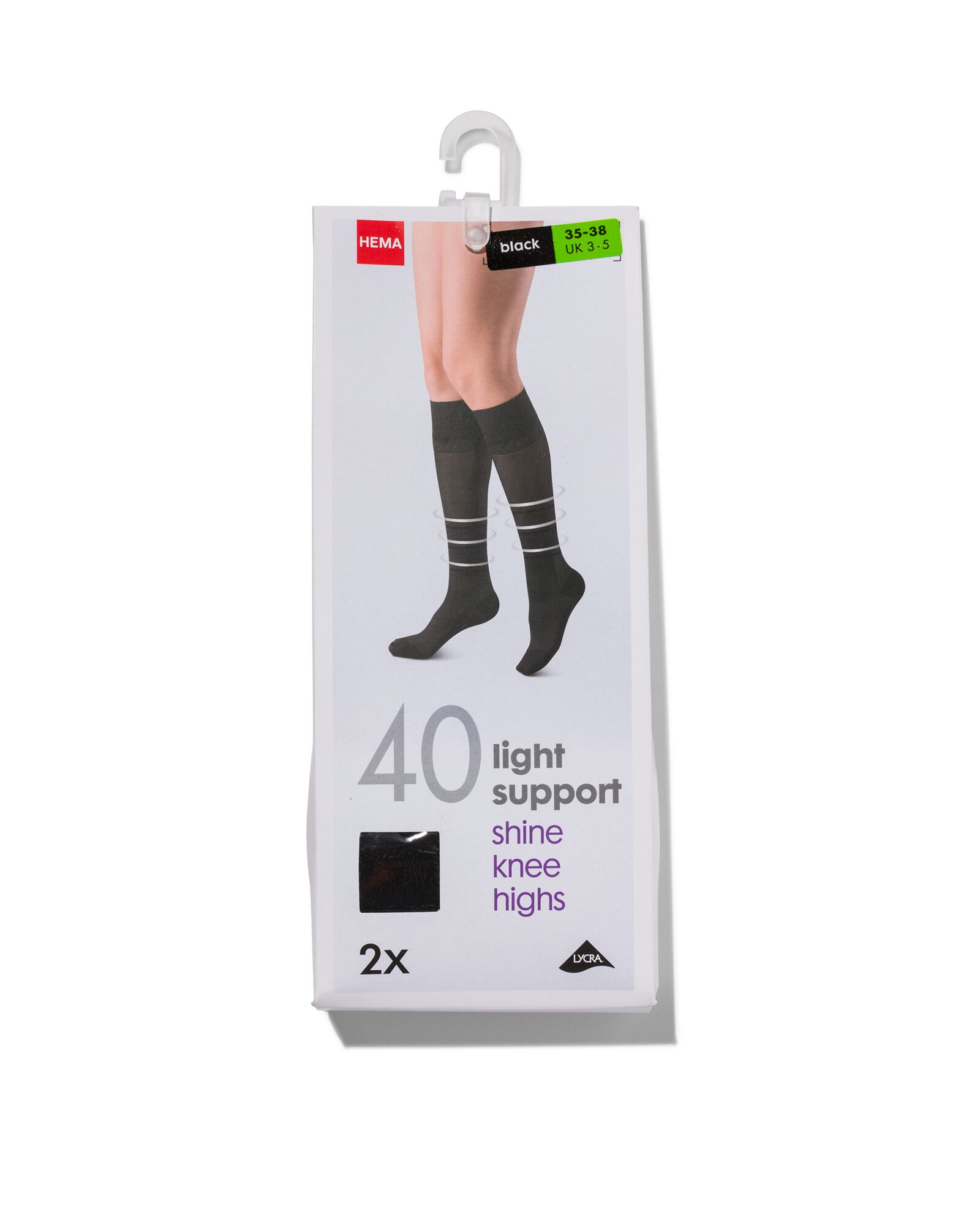 lot de 2 paires de mi-bas gainants noir noir - 1000000877 - HEMA