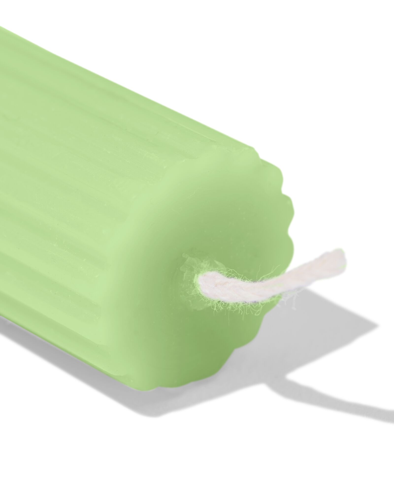 Haushaltskerze, &Oslash; 2,2 &times; 24 cm, mit Rippenstruktur, Hellgr&uuml;n - 13504214 - HEMA