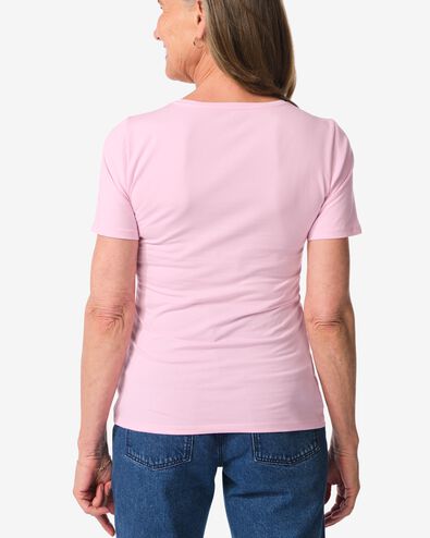 dames T-shirt basic o-hals lila - 36300320LILAC - HEMA