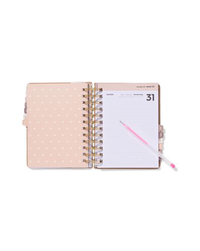 agenda scolaire 2026-2027 15,4x18,6x3,5cm kraft petits c&oelig;urs - 14505654 - HEMA