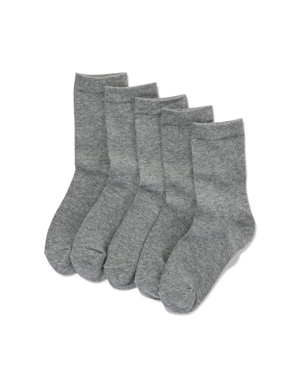 5 paires de chaussettes femme gris chiné 39/42 - 4230757 - HEMA