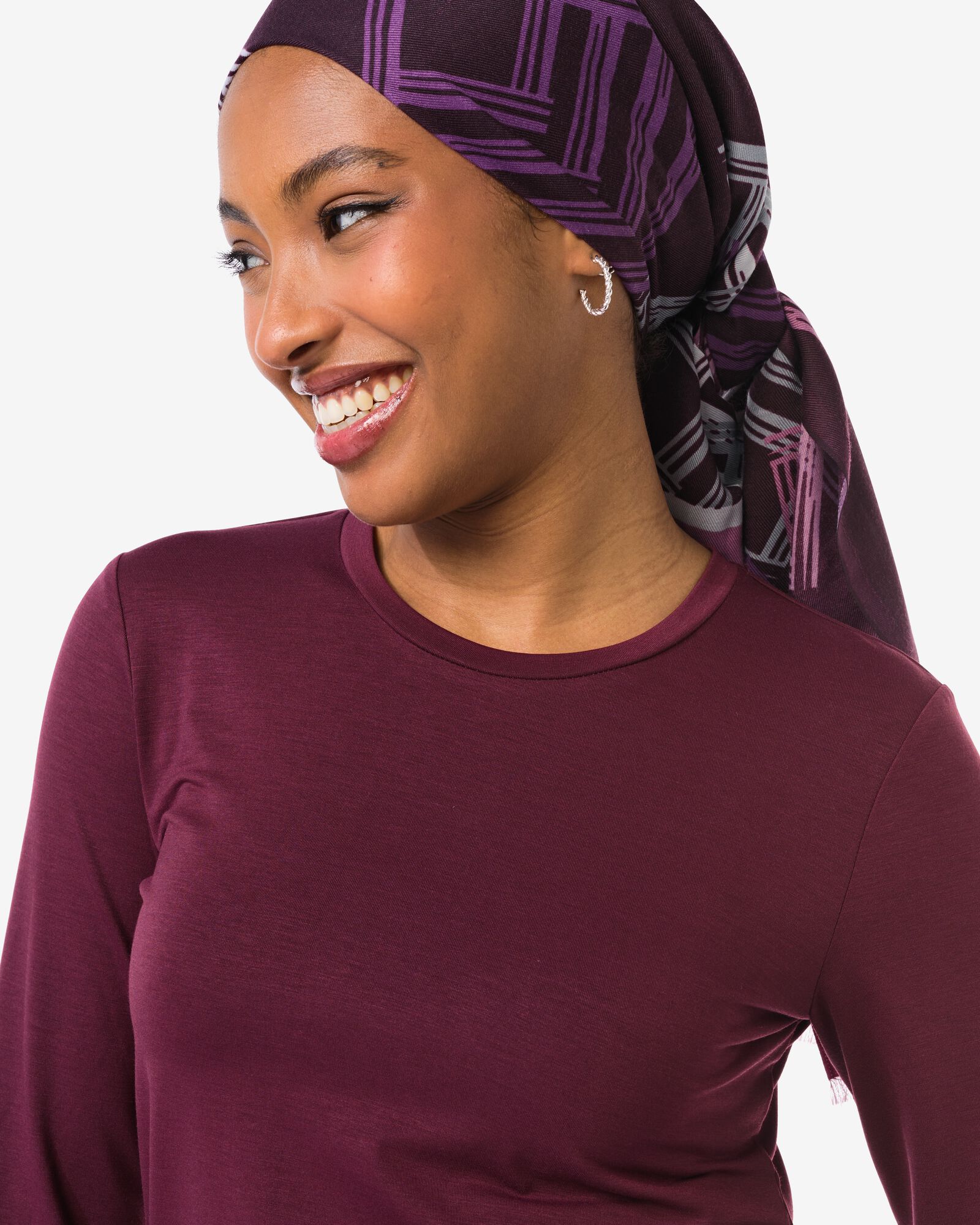 Damen-T-Shirt Lona, Jersey bordeauxrot - 36206580BURGUNDYRED - HEMA