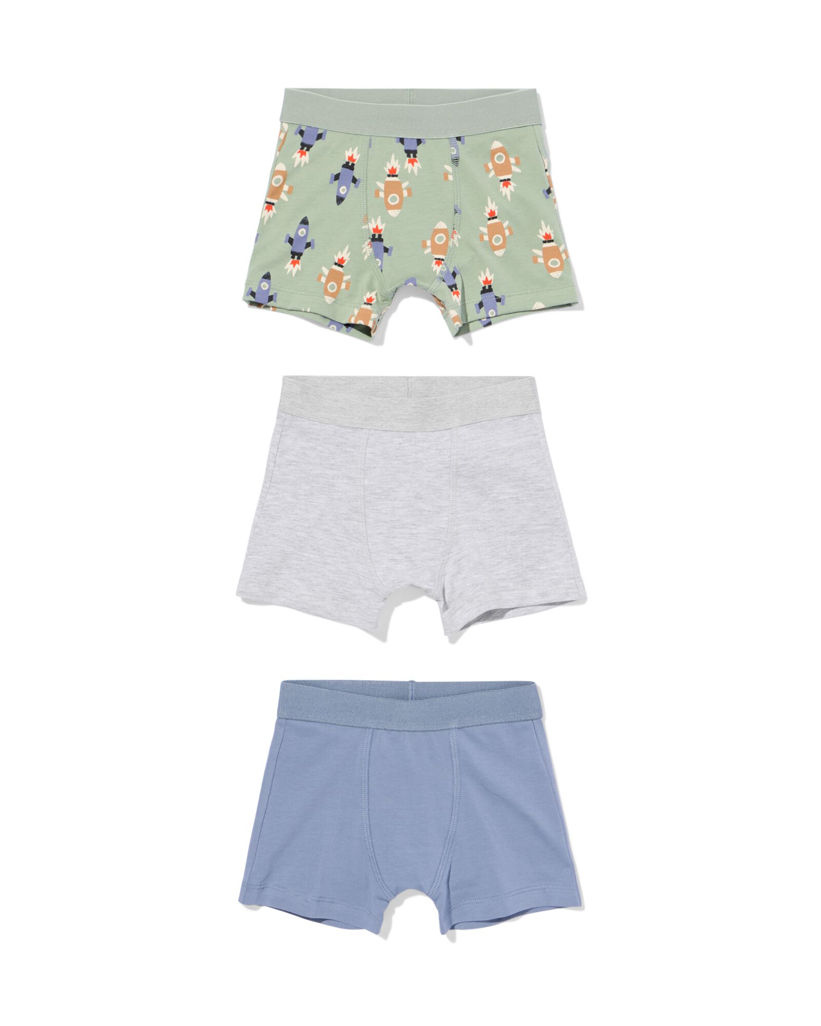 Kinder-Boxershorts Rakete &ndash; 3 St&uuml;ck gr&uuml;n gr&uuml;n - 19200140GREEN - HEMA
