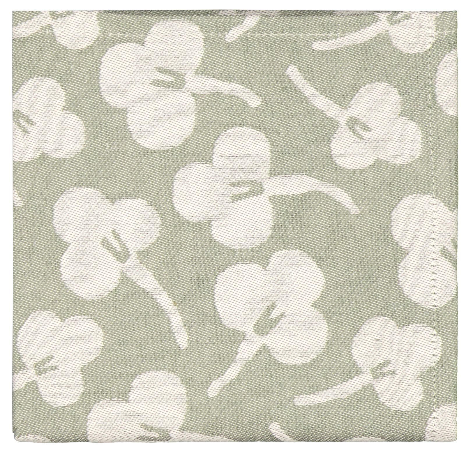 torchon 65x65 coton gris-vert violettes - 5420076 - HEMA