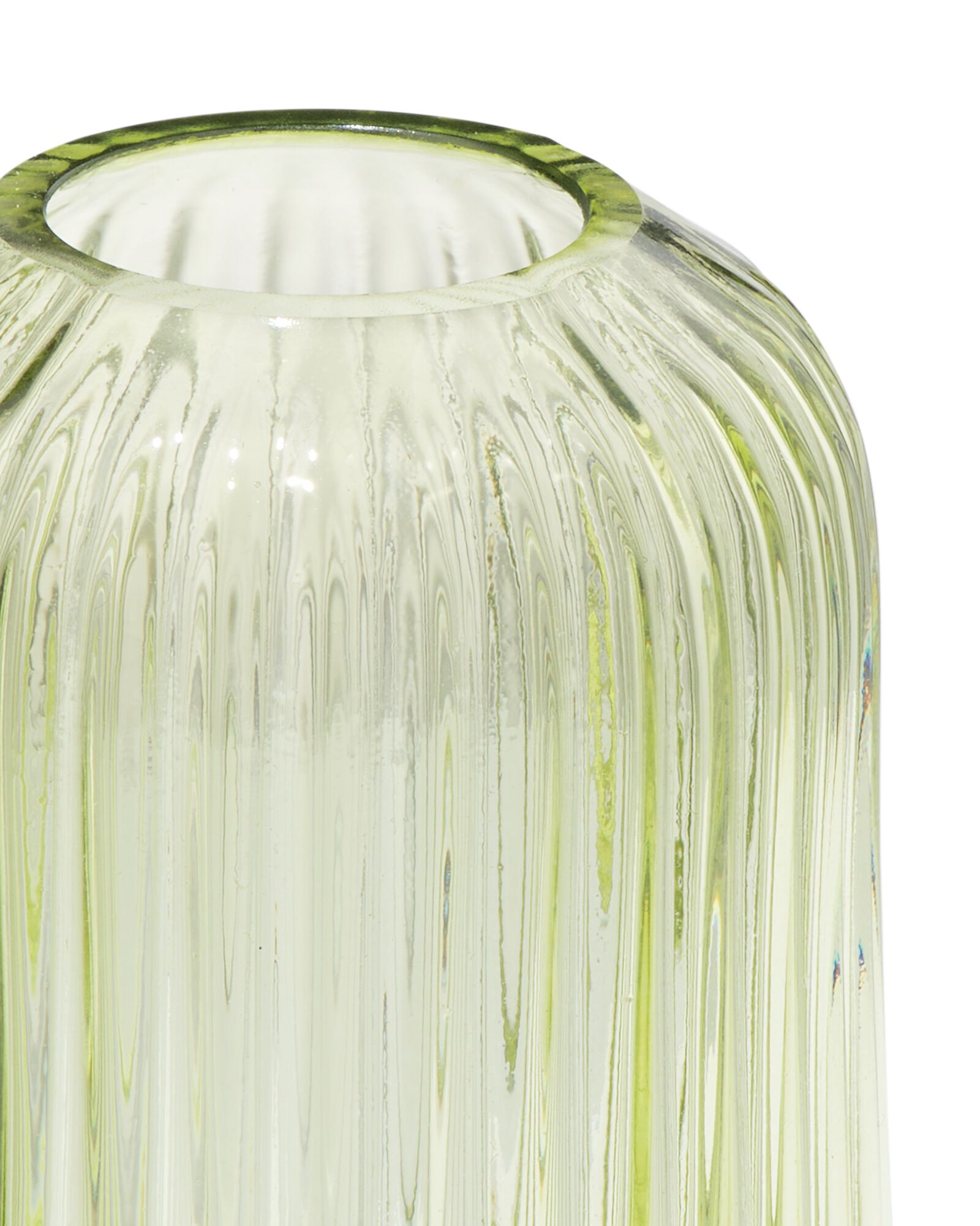 Vase f&uuml;r Duftst&auml;bchen, ⌀ 5,5 &times; 11 cm, Glas, gerippt, hellgr&uuml;n - 13507590 - HEMA