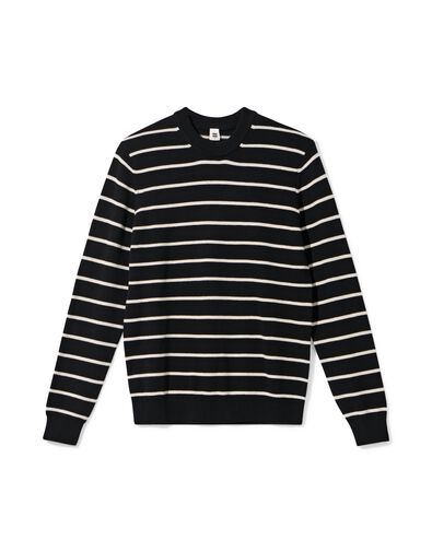 Herrenpullover Nyck, gestreift schwarz - 2129940BLACK - HEMA