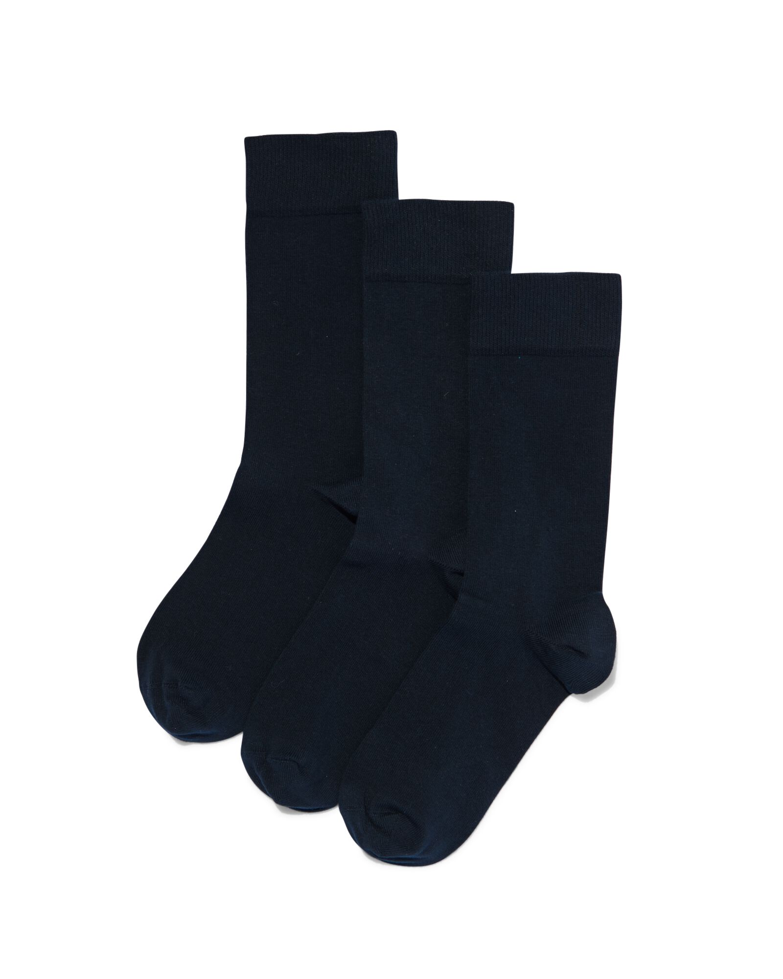 3 paires de chaussettes homme en coton bio bleu fonc&eacute; - 1000001342 - HEMA