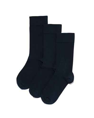 3 paires de chaussettes homme en coton bio bleu fonc&eacute; - 1000001342 - HEMA