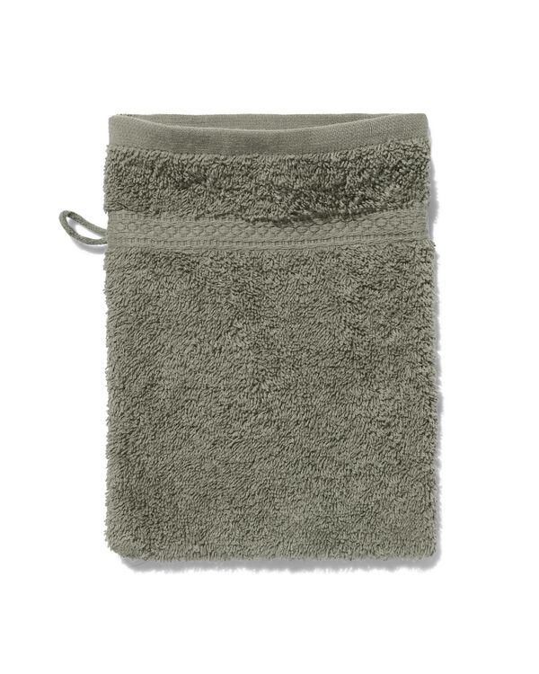 washandje zware kwaliteit - legergroen - 5200700 - HEMA