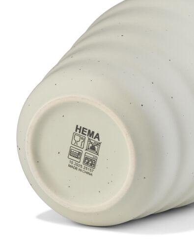 mok 300ml aardewerk ribbel spikkels grijs - 80660364 - HEMA