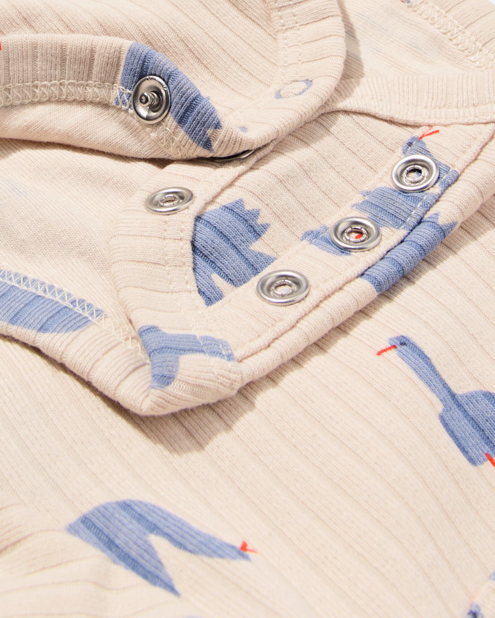 Newborn-Wickelstrampler zum Mitwachsen, LENZING&trade; ECOVERO&trade;, gerippt, Enten ecru - 33429520ECRU - HEMA