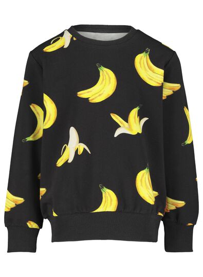 Kinder-Sweatshirt mit Rundhalsausschnitt – Bananas & Bananas schwarz 86/92 - 30877929 - HEMA