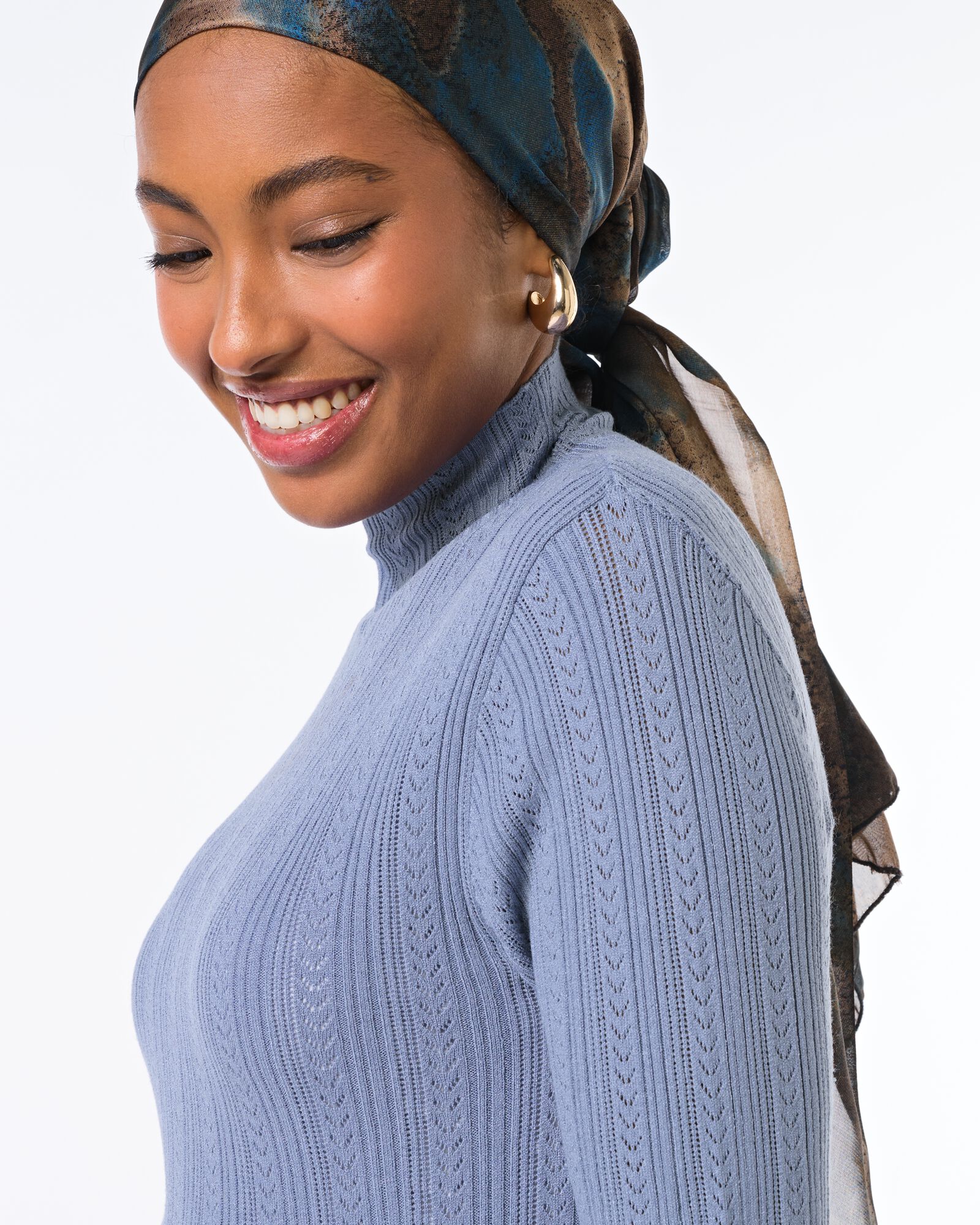 dames T-shirt Charlie pointelle blauw - 36206250BLUE - HEMA