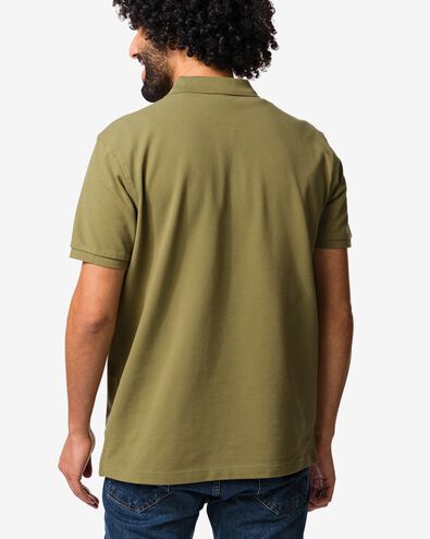 herenpolo Denton regular fit piqu&eacute; middengroen middengroen - 2140880MIDGREEN - HEMA