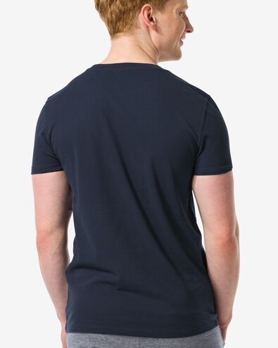 t-shirt homme piqué bleu foncé XL - 2115917 - HEMA