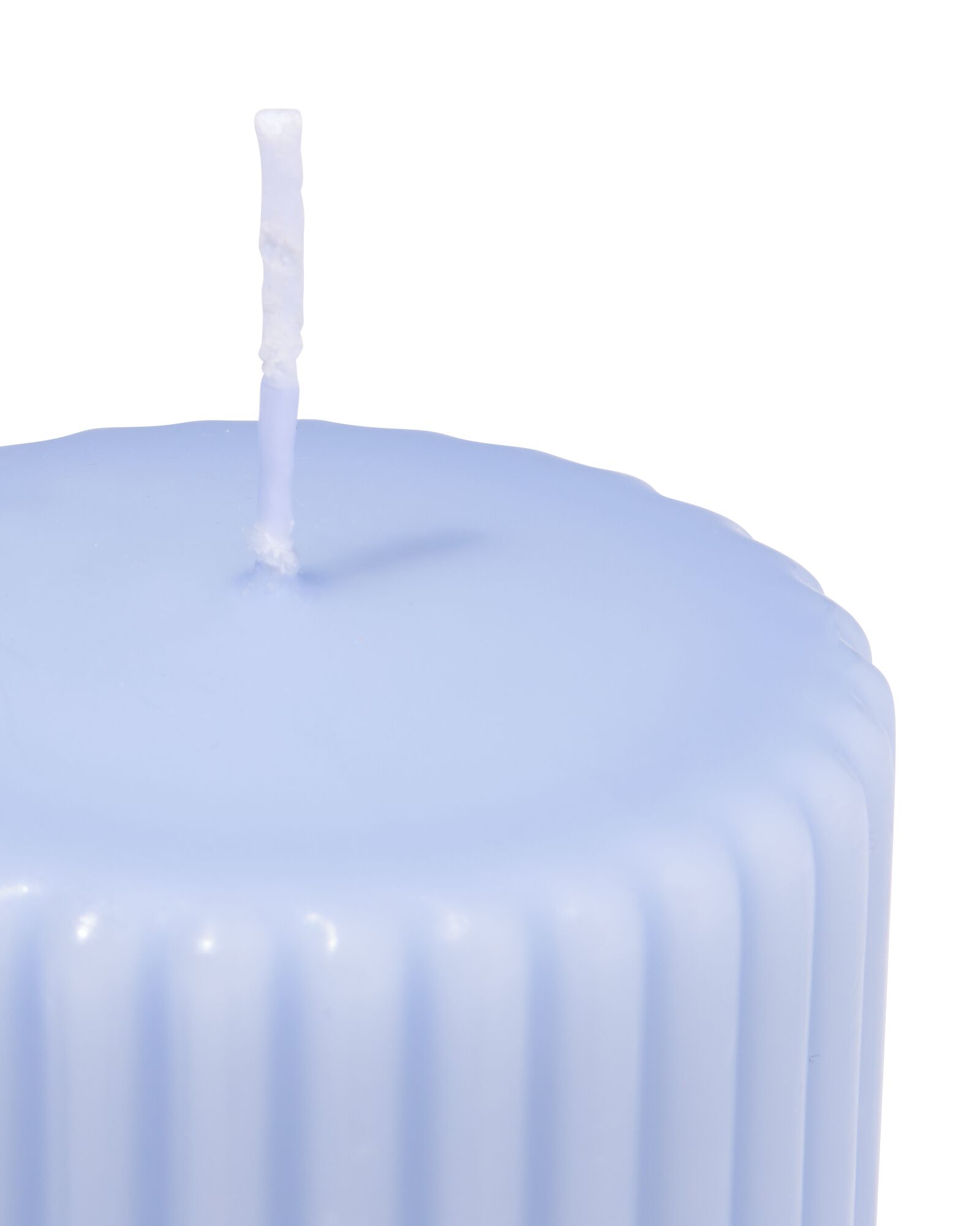 Stumpenkerze Ø 7 x 13 cm, gerippt, blau blau 7 x 13 - 13509033 - HEMA