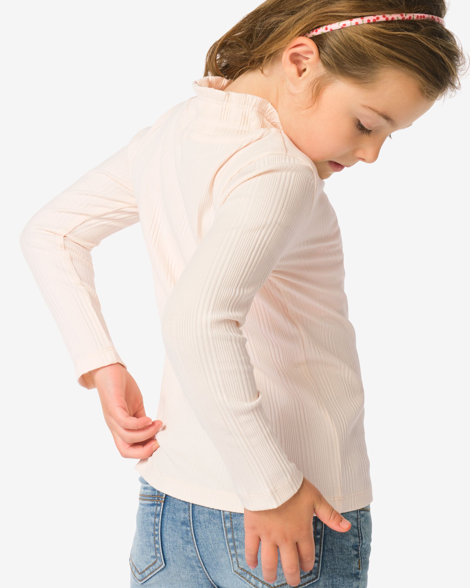 kinder T-shirt rib  ecru ecru - 30828321ECRU - HEMA