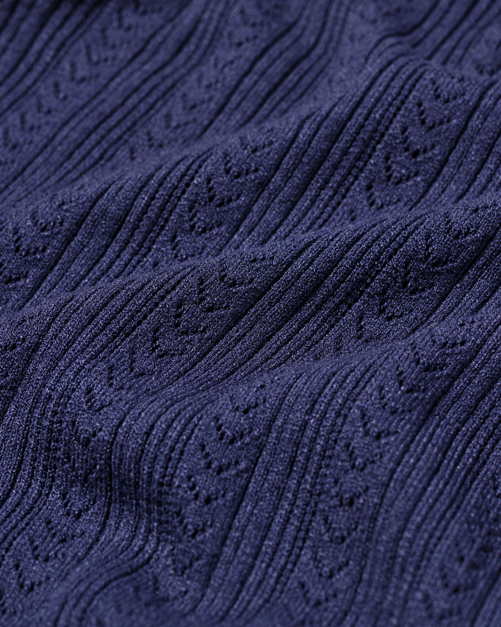 dames T-shirt Charlie pointelle donkerblauw donkerblauw - 36206260DARKBLUE - HEMA