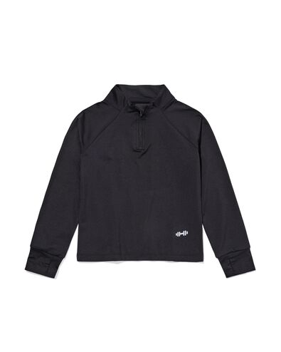 kinder fleeceshirt extra warm zwart zwart - 30670129BLACK - HEMA