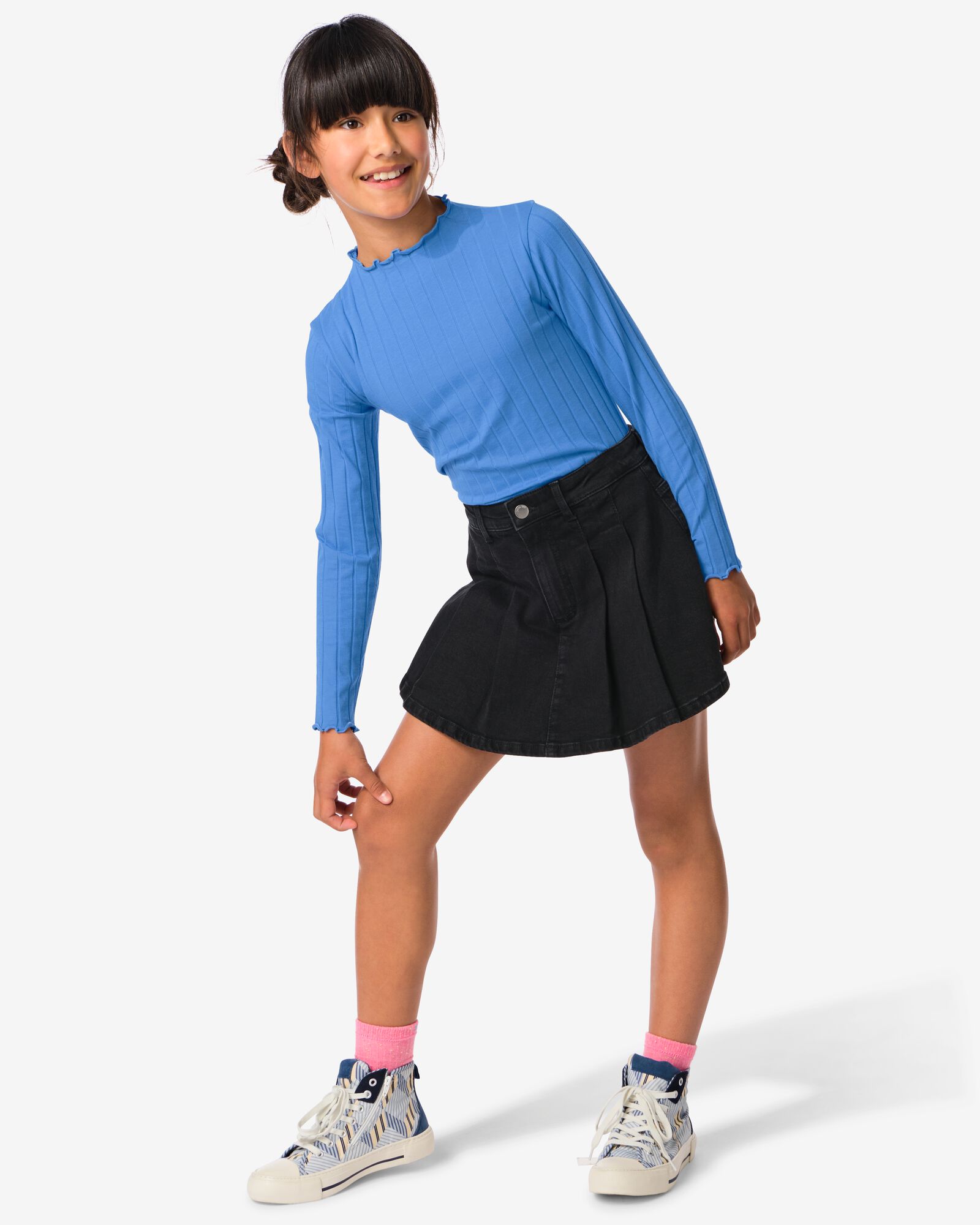 kinderbroekrok met plooien zwart - 30872518BLACK - HEMA