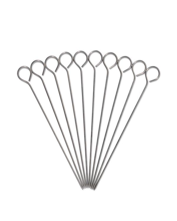 sat&eacute;prikkers rvs - 10 stuks - 80800004 - HEMA