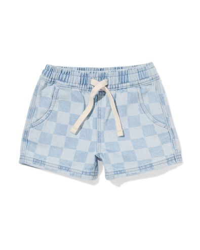baby korte broek ruiten denim denim - 33153570DENIM - HEMA
