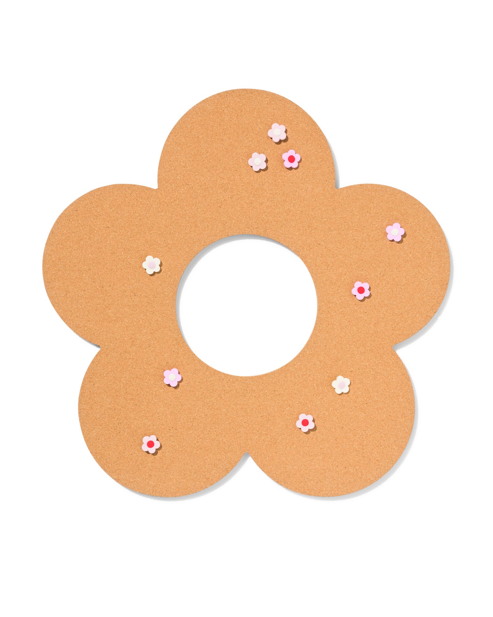 Pinnwand, 47 x 47 x 1,1 cm, Blume mit Rei&szlig;zwecken - 61104534 - HEMA