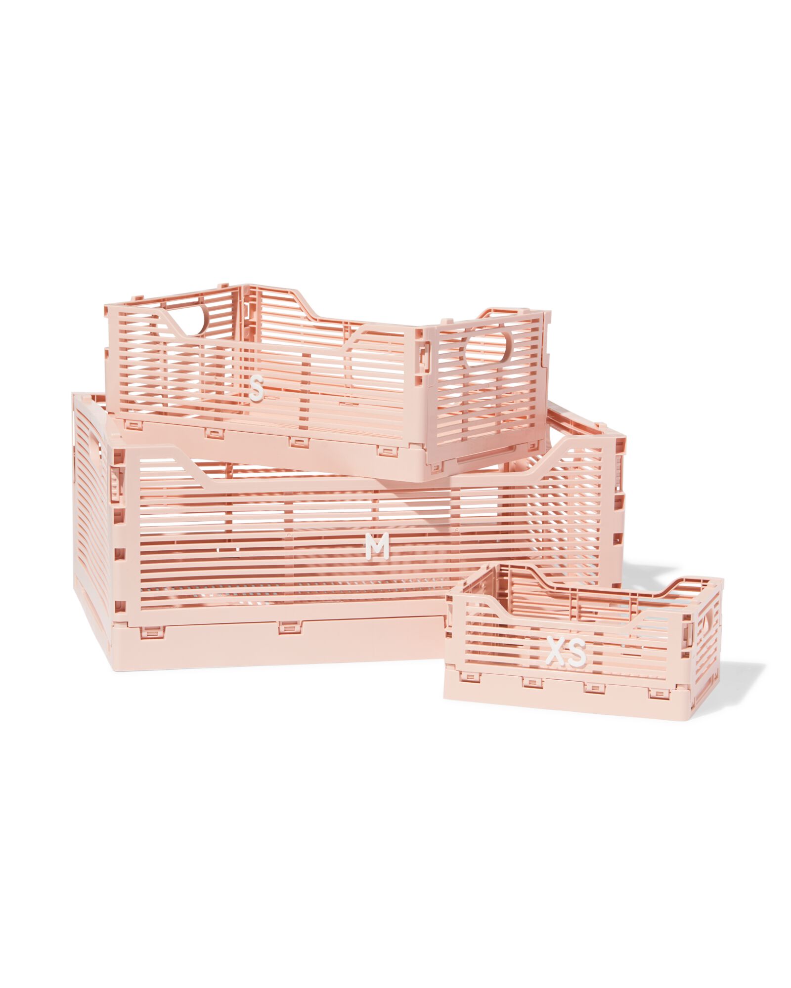 caisse pliable recycl&eacute;e XS rose rose p&acirc;le XS  13 x 18 x 8 - 39821197 - HEMA