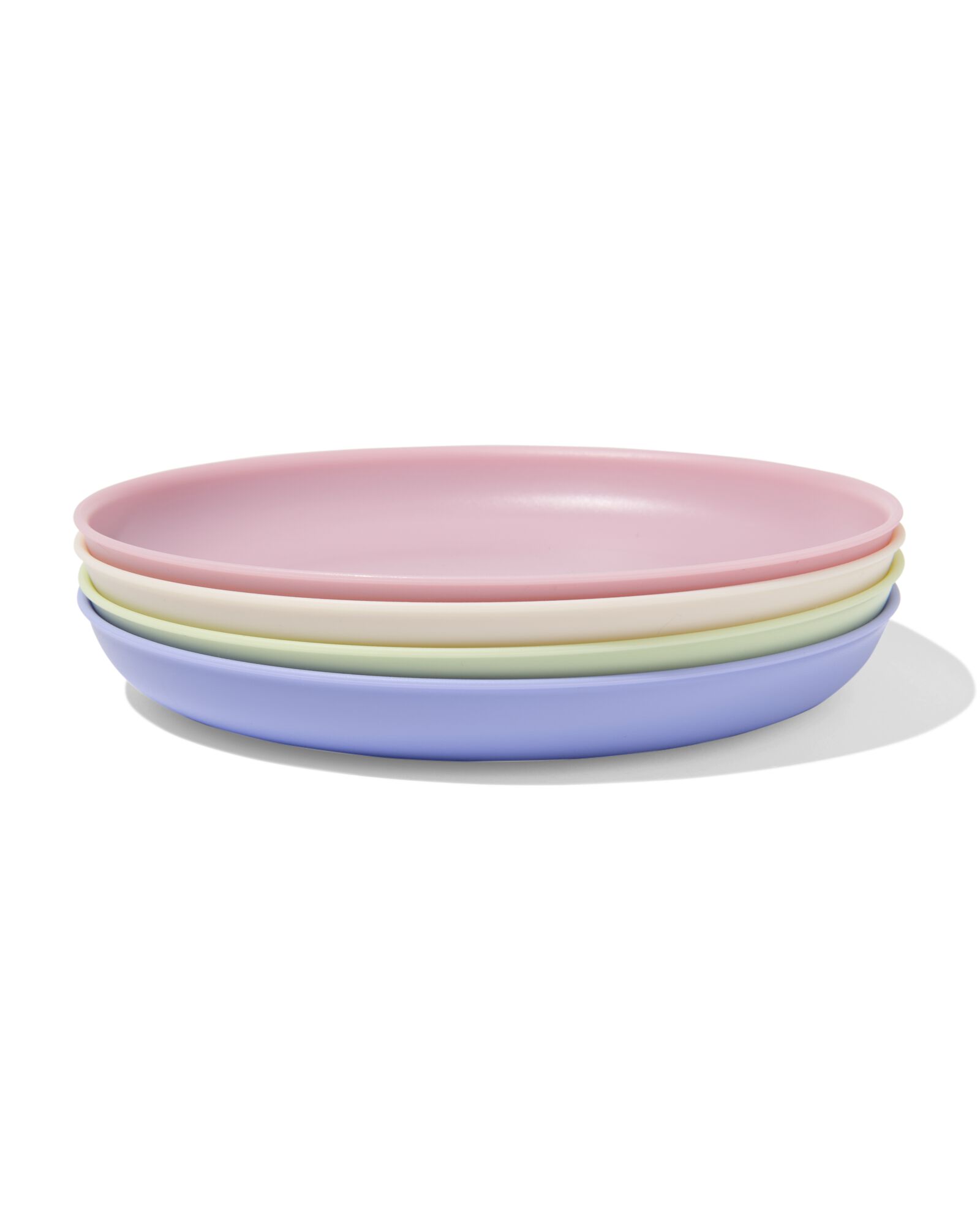 bordjes ⌀18.5cm kunststof pastel - 4 stuks - 80650228 - HEMA