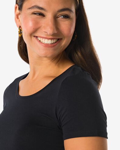 dames T-shirt jersey zwart zwart - 36301340BLACK - HEMA