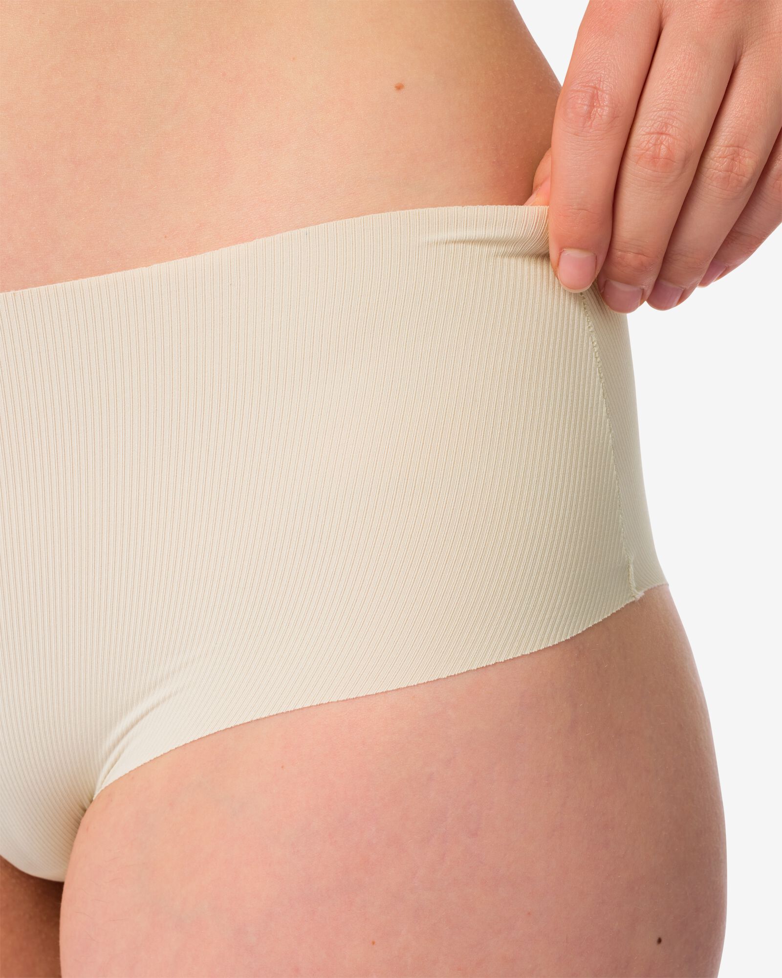 slip femme taille haute microfibre c&ocirc;tel&eacute; confort ultime blanc cass&eacute; blanc cass&eacute; - 19640655OFFWHITE - HEMA