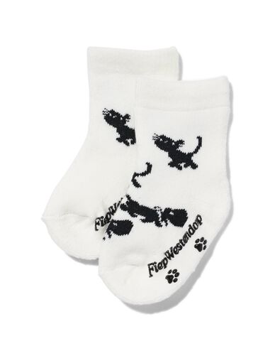 chaussettes b&eacute;b&eacute; Takkie et Siepie en tissu &eacute;ponge - 2 paires blanc cass&eacute; - 4780035OFFWHITE - HEMA