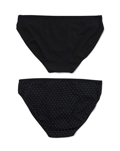 2 slips femme coton stretch noir - HEMA