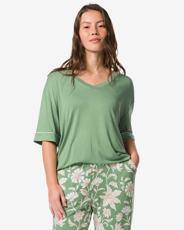 haut de pyjama femme Toya jersey vert vert - 23400715GREEN - HEMA