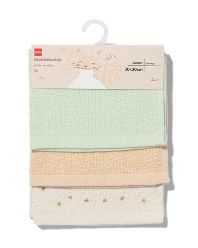 3 bavoirs en tissu &eacute;ponge 30x30 - 33302930 - HEMA