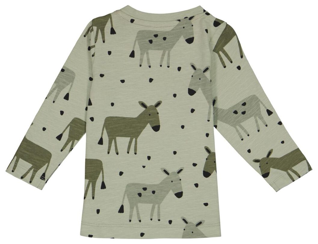 t-shirt bébé âne vert - 1000028205 - HEMA