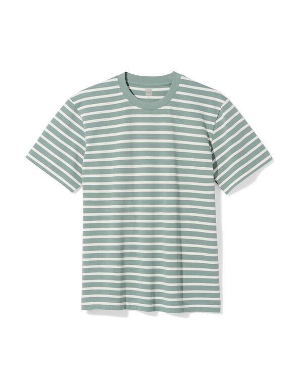 t-shirt homme Elias coupe d&eacute;contract&eacute;e rayures vert clair vert clair - 2129810LIGHTGREEN - HEMA