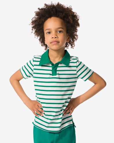 Kinder-Poloshirt, Streifen grün 122/128 - 30784272 - HEMA