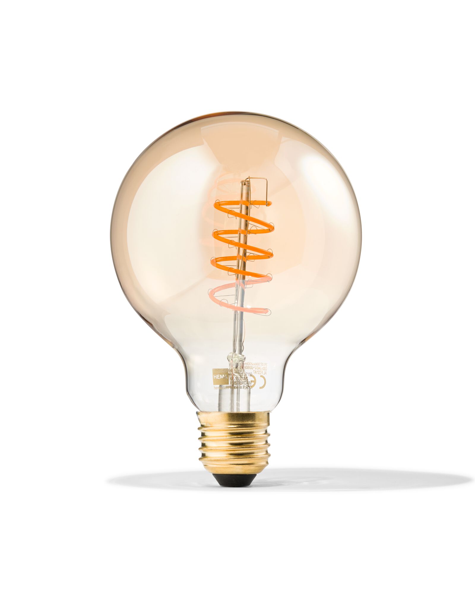 ampoule globe led dor&eacute;e E27 4W 200lm g95 - 20070066 - HEMA